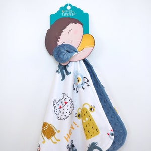 Mini Minky - Monster Friends 18x18 Minky Lovey