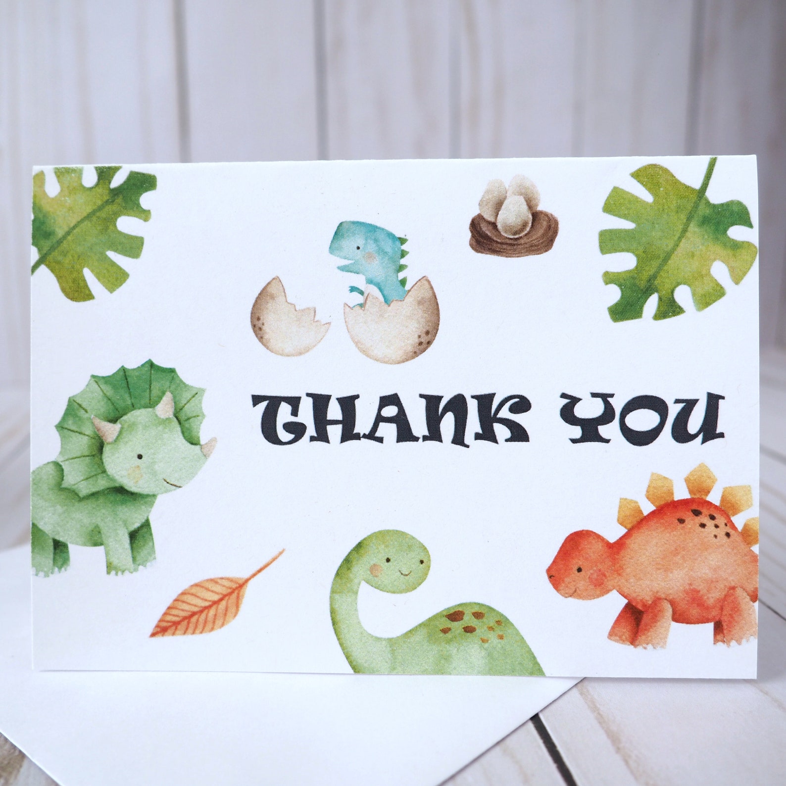 Dinosaur Dino Thank You Cards 10 Blank Cards With Envelopes Etsy