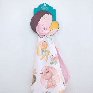 Mini Minky - Bunnies 18x18 Minky Lovey Blanket