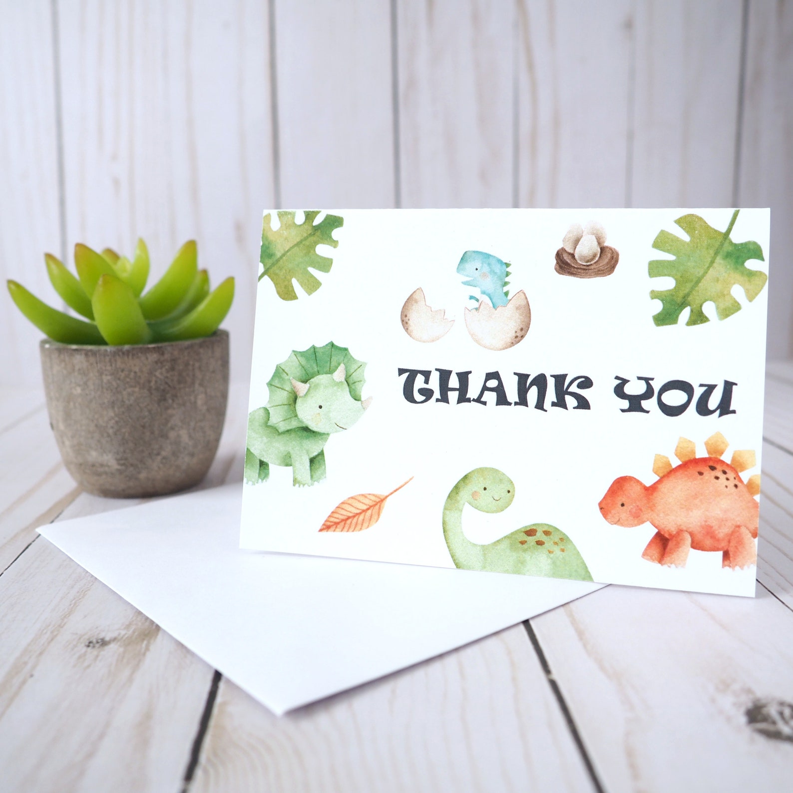 Dinosaur Dino Thank You Cards 10 Blank Cards With Envelopes Etsy