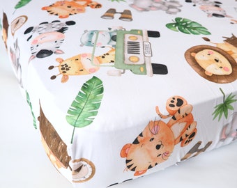 Super Soft Safari Animals Baby Infant Newborn Fitted Crib Sheet Great For Baby Shower Gift Standard Size Crib Girl Boy Neutral Toddler Bed