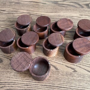 Handmade Solid Walnut Salt Cellar w/ Lid | Unique Gift