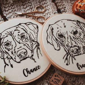 Marco de bordado personalizado para retrato de mascota: un regalo conmemorativo único