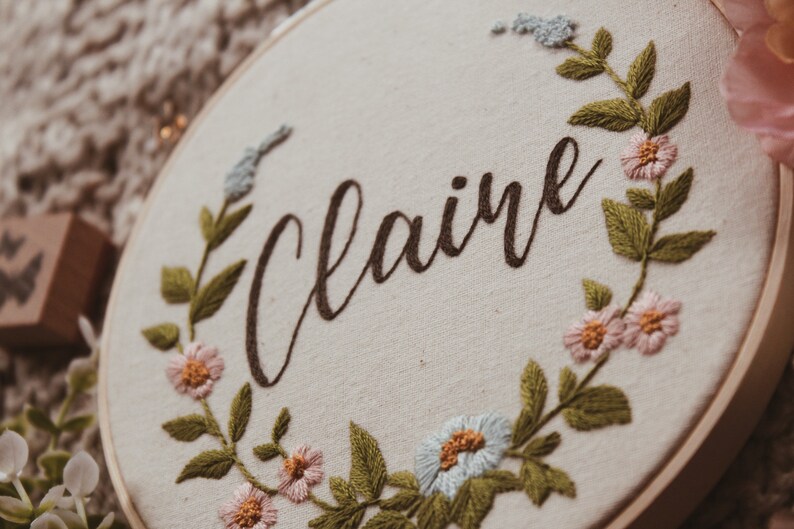 personalized name embroidery hoop / art for baby / personalized name sign image 3