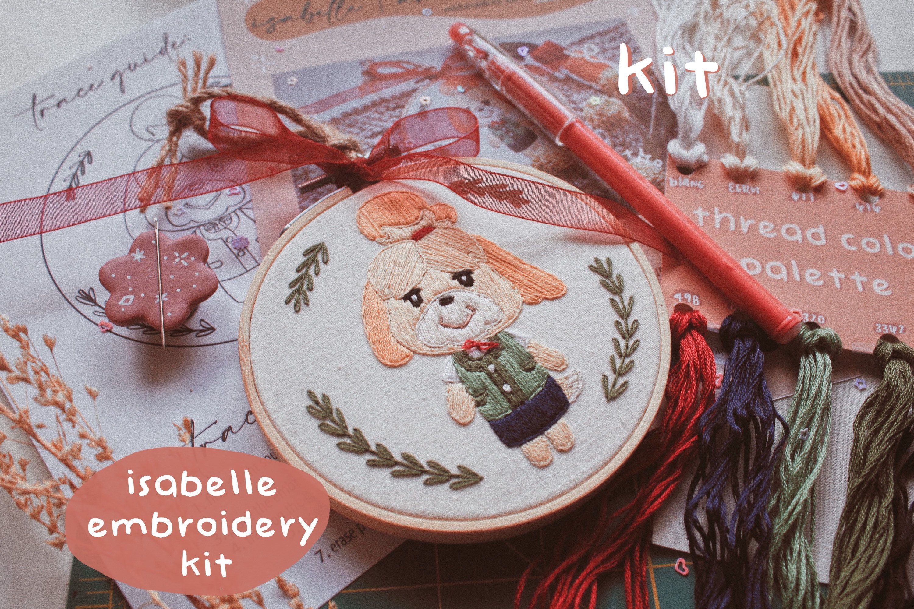 Isabelle Embroidery Kit / Animal Crossing / Diy Embroidery Kit Etsy