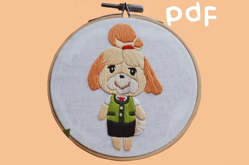 Handembroidery pattern  isabelle  animal crossing  etsy sweden Handembroidery pattern  isabelle  animal crossing  etsy sweden