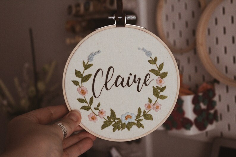 personalized name embroidery hoop / art for baby / personalized name sign image 2