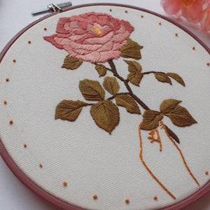 a single rose embroidery pattern / hand-embroidery needlepoint pdf image 5