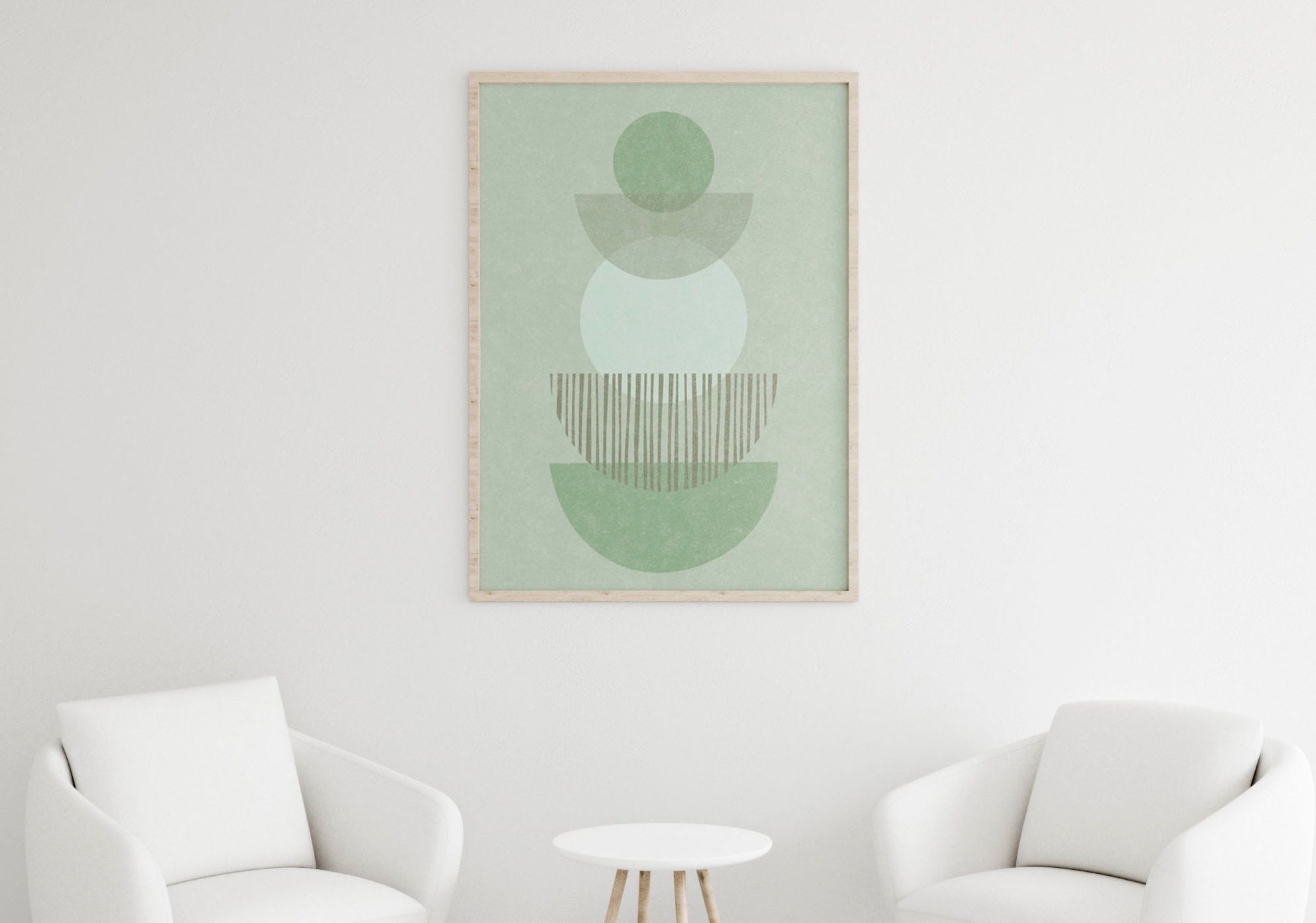 Modern Wall Art Set of 3 Prints Abstract Sage Green Decor | Etsy