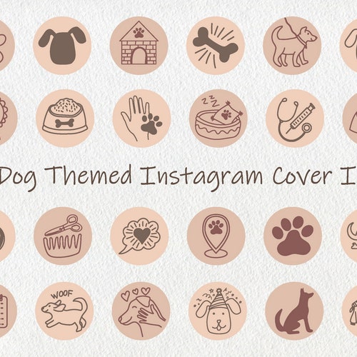 Dog Instagram Story Highlights Icons Pink Pet Highlight Etsy