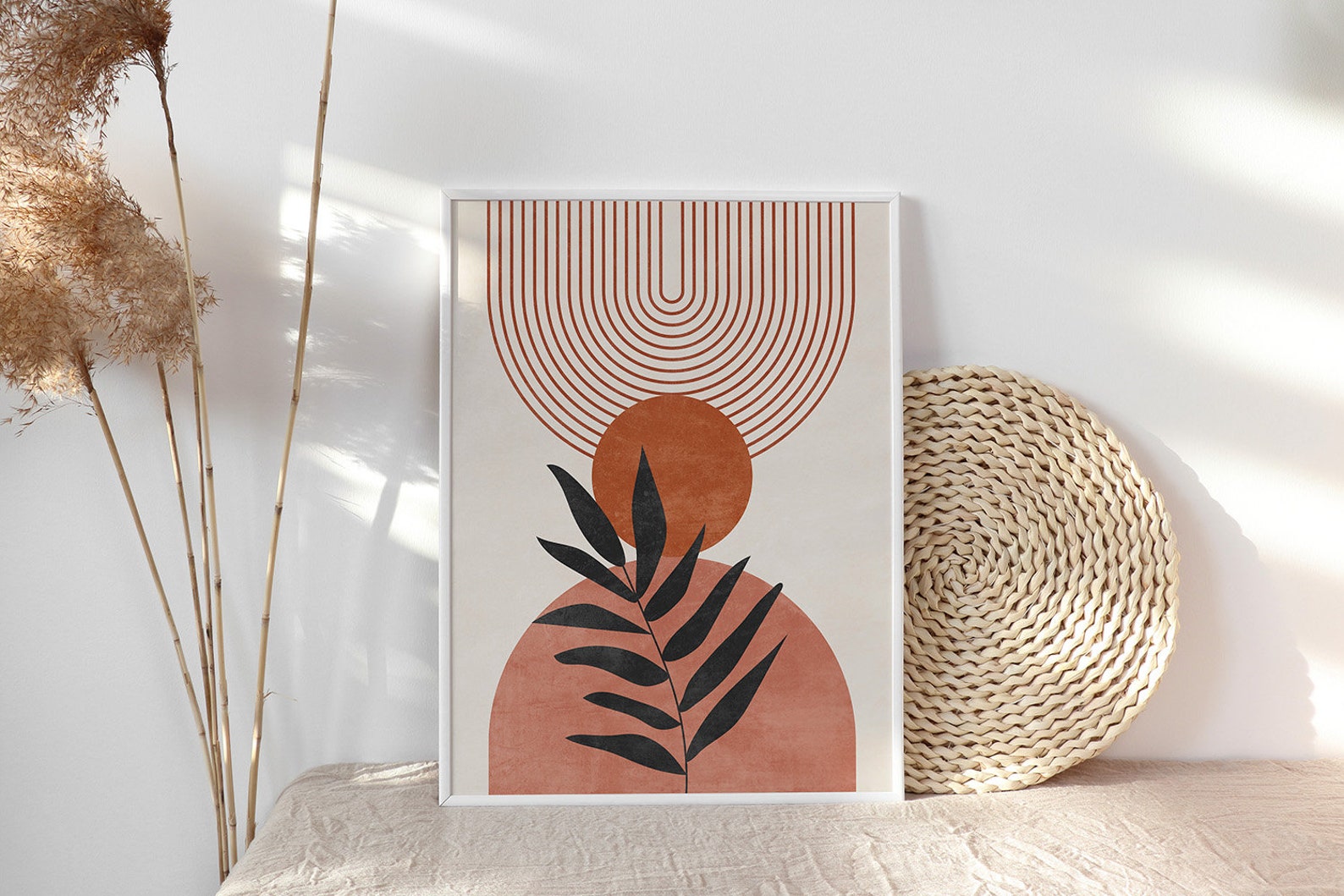 Terracotta Wall Art Print, Mid Century Modern Wall Art, Abstract Arch ...