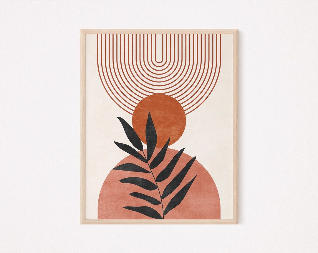 Terracotta Wall Art Print, Mid Century Modern Wall Art, Abstract Arch ...