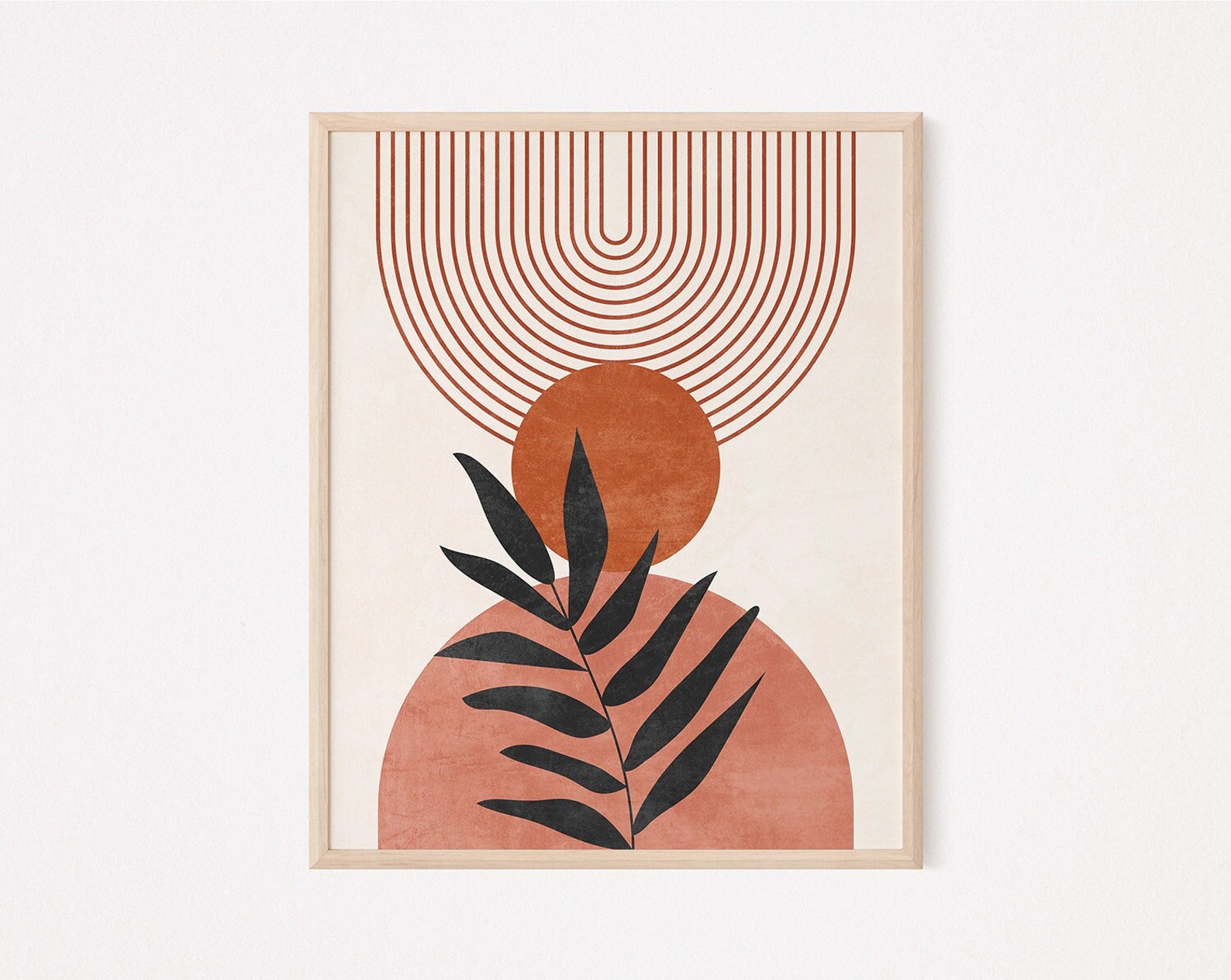 Terracotta Wall Art Print, Mid Century Modern Wall Art, Abstract Arch ...