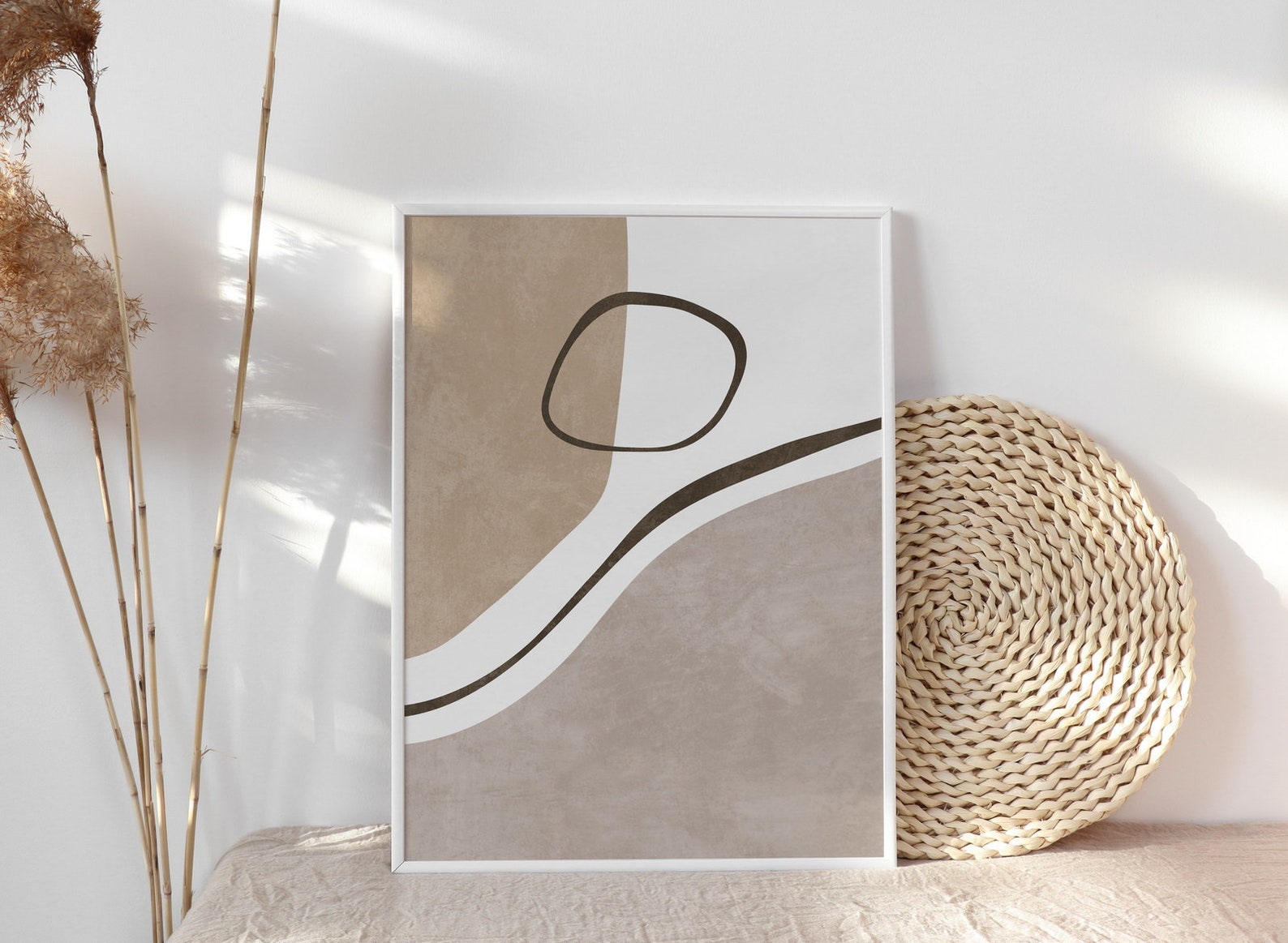 Earth Tone Wall Art Set of 2 Prints, Mid Century Modern Wall Art ...