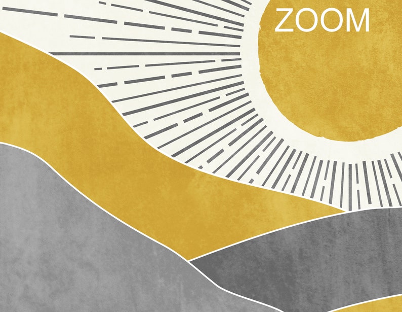 Horizontal Wall Art Abstract Landscape Wall Art Boho Sun Etsy