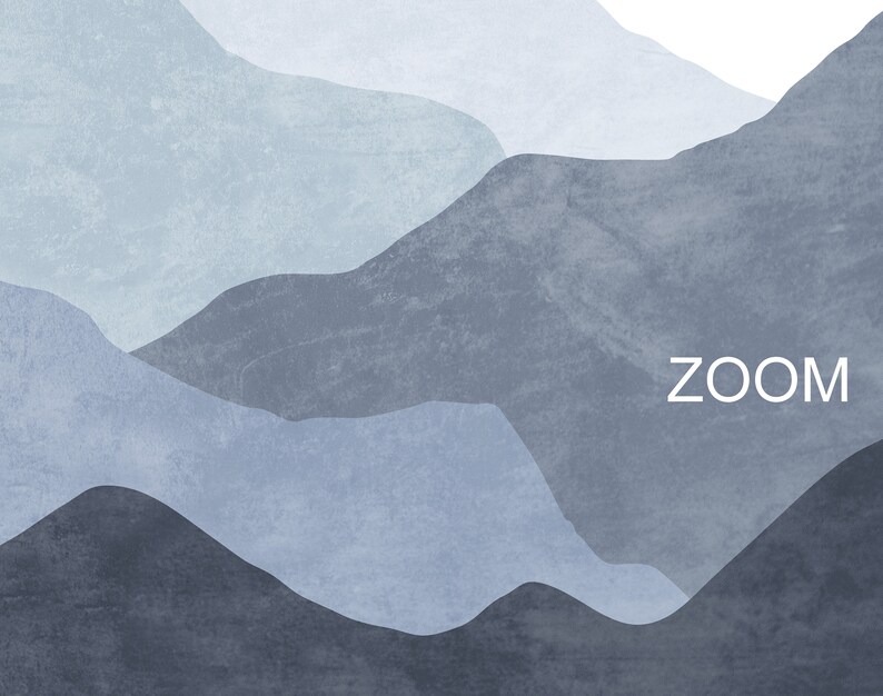 Mountain Wall Art Blue Landscape Art Abstract Blue Ridge Etsy