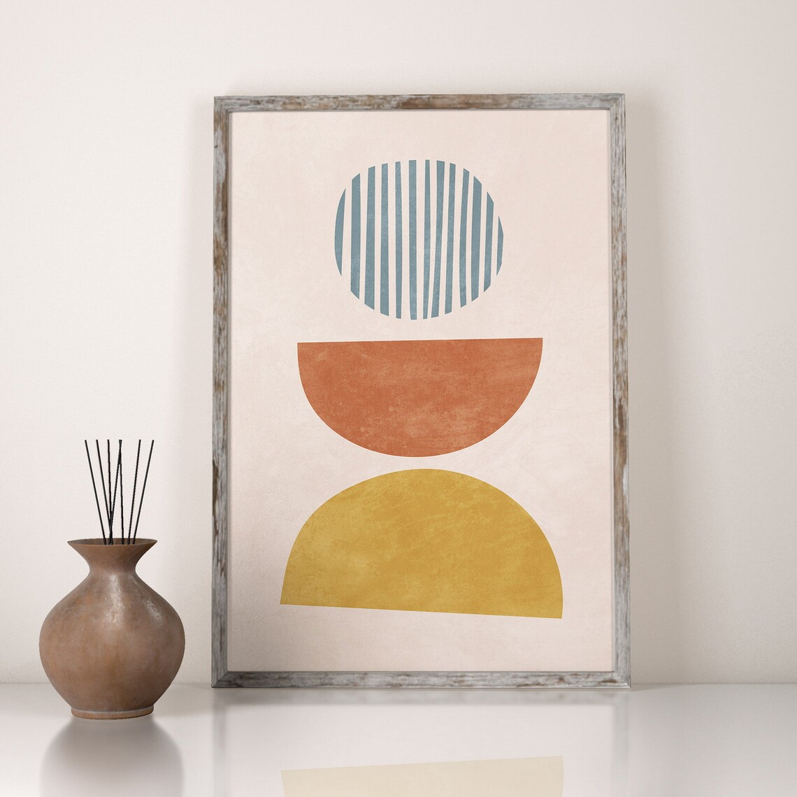 Mid Century Modern Wall Art Set of 3 Prints Terracotta and | Etsy