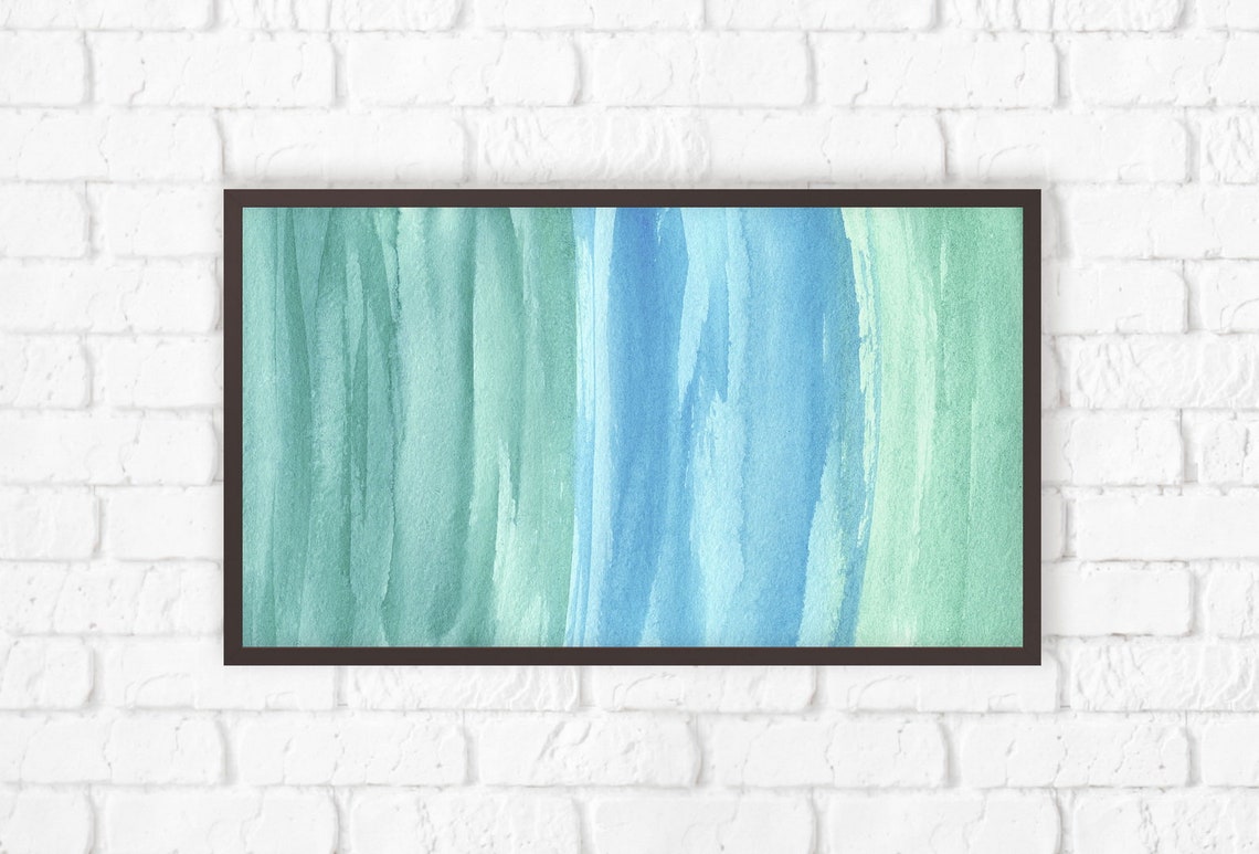 Art for Samsung frame TV Abstract digital print Turquoise Etsy