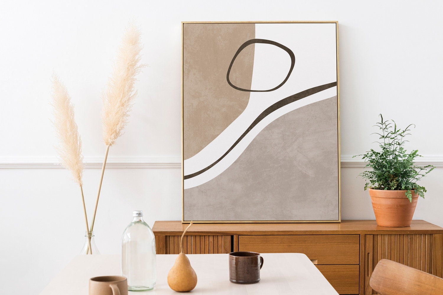 Earth Tone Wall Art Set of 2 Prints, Mid Century Modern Wall Art ...