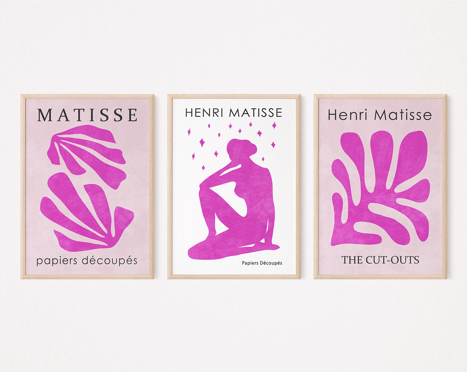 Pink-Beige Keith Haring & Matisse Print Set of 3 – Wall Art Set