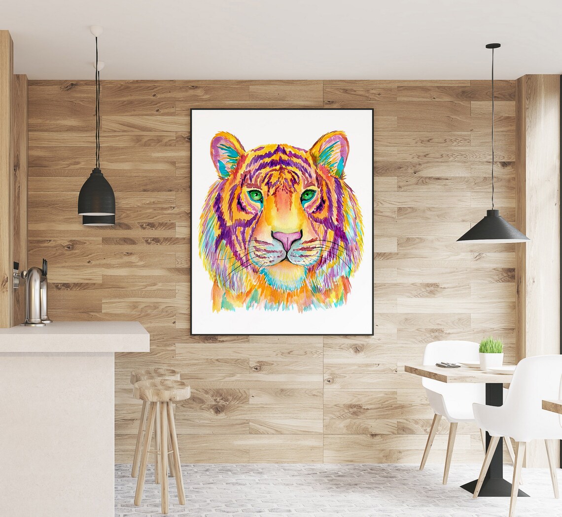 Tiger Sublimation Design PNG Watercolor Tiger Download - Etsy