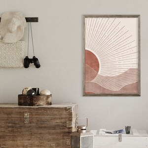 Sun and Moon Wall Art Set of 3 Prints, Terracotta Decor, Modern Boho ...
