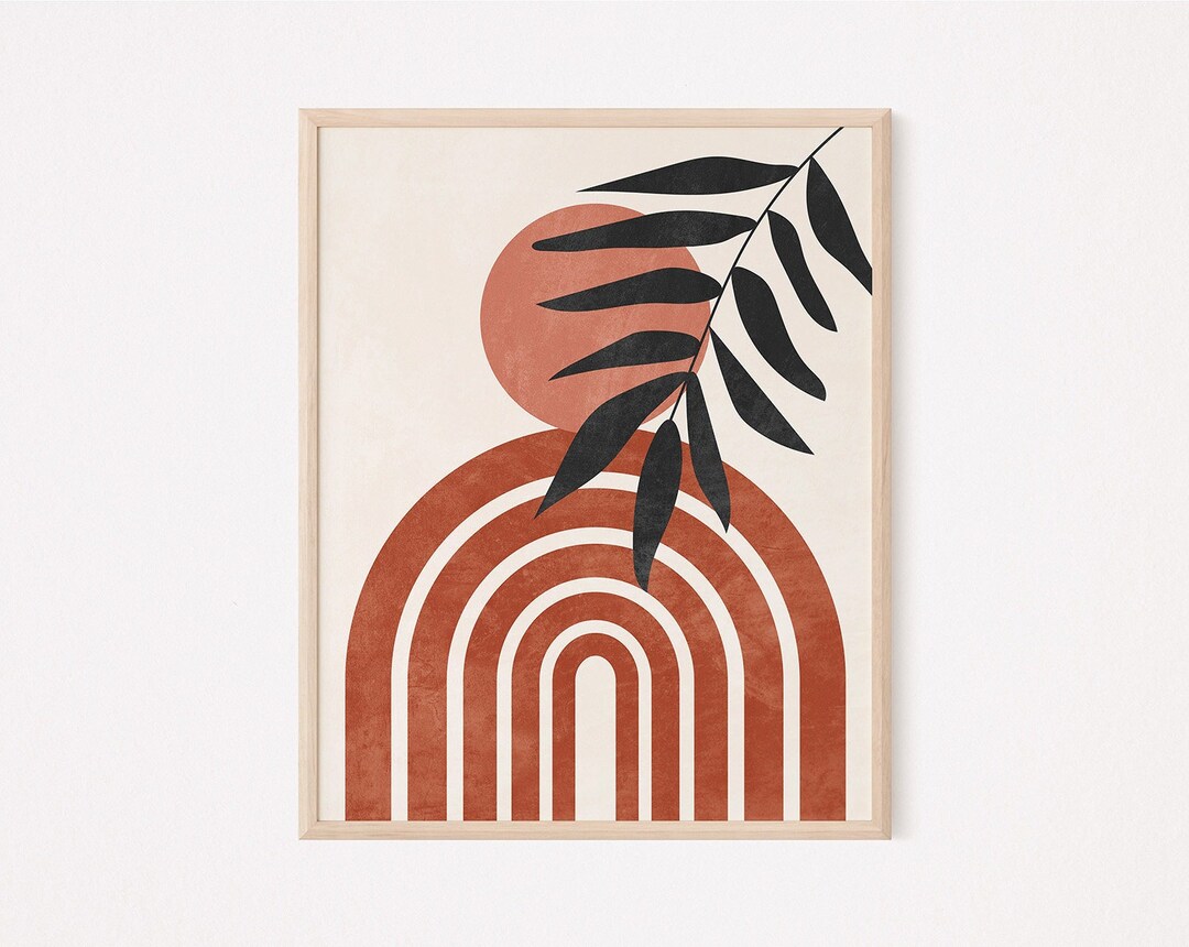 Mid Century Modern Wall Art, Terracotta Wall Art Print, Abstract ...