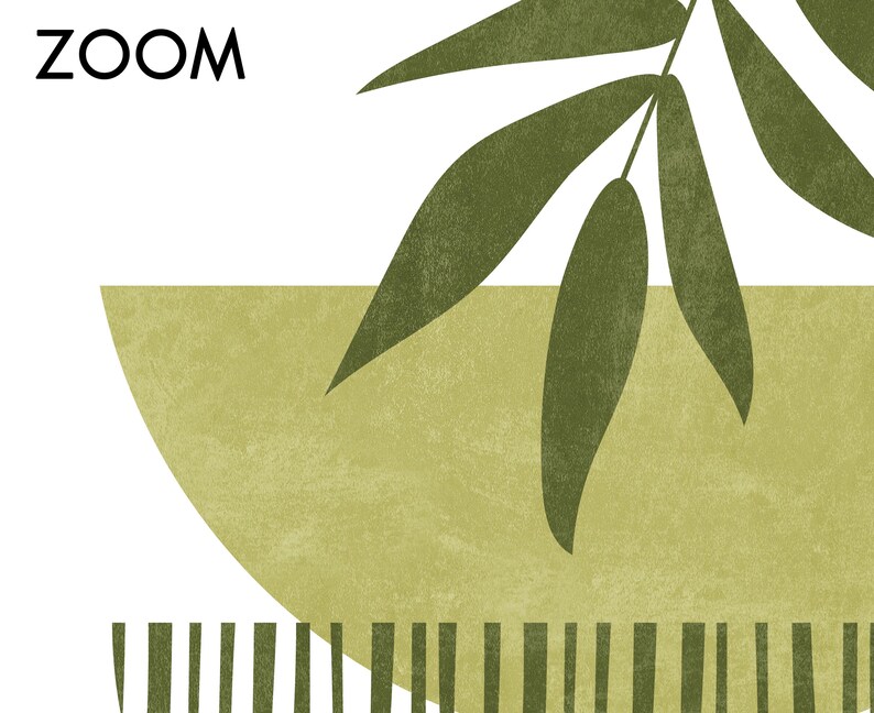 Olive Green Mid Century Modern Wall Art Set of 3 Prints, Lines Arch and ...