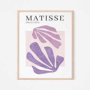 Matisse print, Lilac purple wall art, Pastel abstract floral poster, Minimalist wall decor, Trendy printable wall art