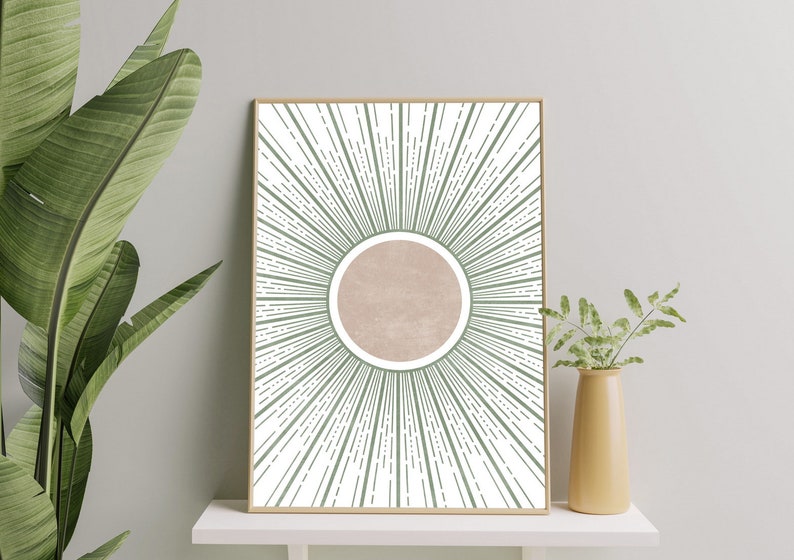 Modern Boho Wall Art Set of 3 Prints, Blush Pink and Sage Green Wall ...