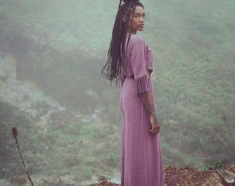 Boho jumpsuit purple • Wide leg overalls women • Organic linen jumpsuit • Festival jumpsuit • Yoga jumpsuit • Overall dress