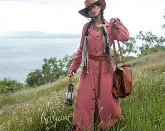 Bohemian long coat • Summer trench coat • Boho cardigan • Linen coat • Bohemian clothes • Linen jacket organic • Boho cover up ꧁Kayame꧂