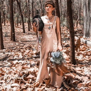 BOHO LEINEN JUMPSUIT von Kayame꧂ Weitbein-Jumpsuit • Strampler Frauen • Baumwoll-Jumpsuit • Boho-Overall • Overall