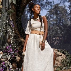 GREEK GODDESS DRESS ꧁Kayame꧂ Griechisches Kleid • Brautkleid mit Fransen • Kleid der Priesterin • Hochzeitskleid mit Fransen