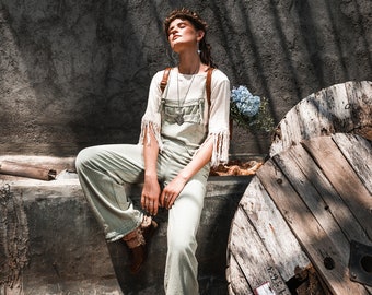 サロペット・オーバーオール・オールインワン kiira Cotton linen jump suit Amazon.com: Kissonic Women Summer Sleeveless Cotton Linen