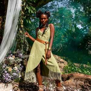 Emerald green fringe dress deals