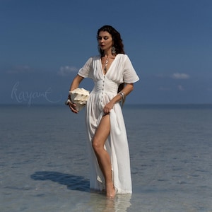 WHITE GODDESS DRESS ꧁Kayame꧂ Goddess dress • Greek goddess dress • Boho wedding dress • Grecian dress • White maxi dress • White cotton