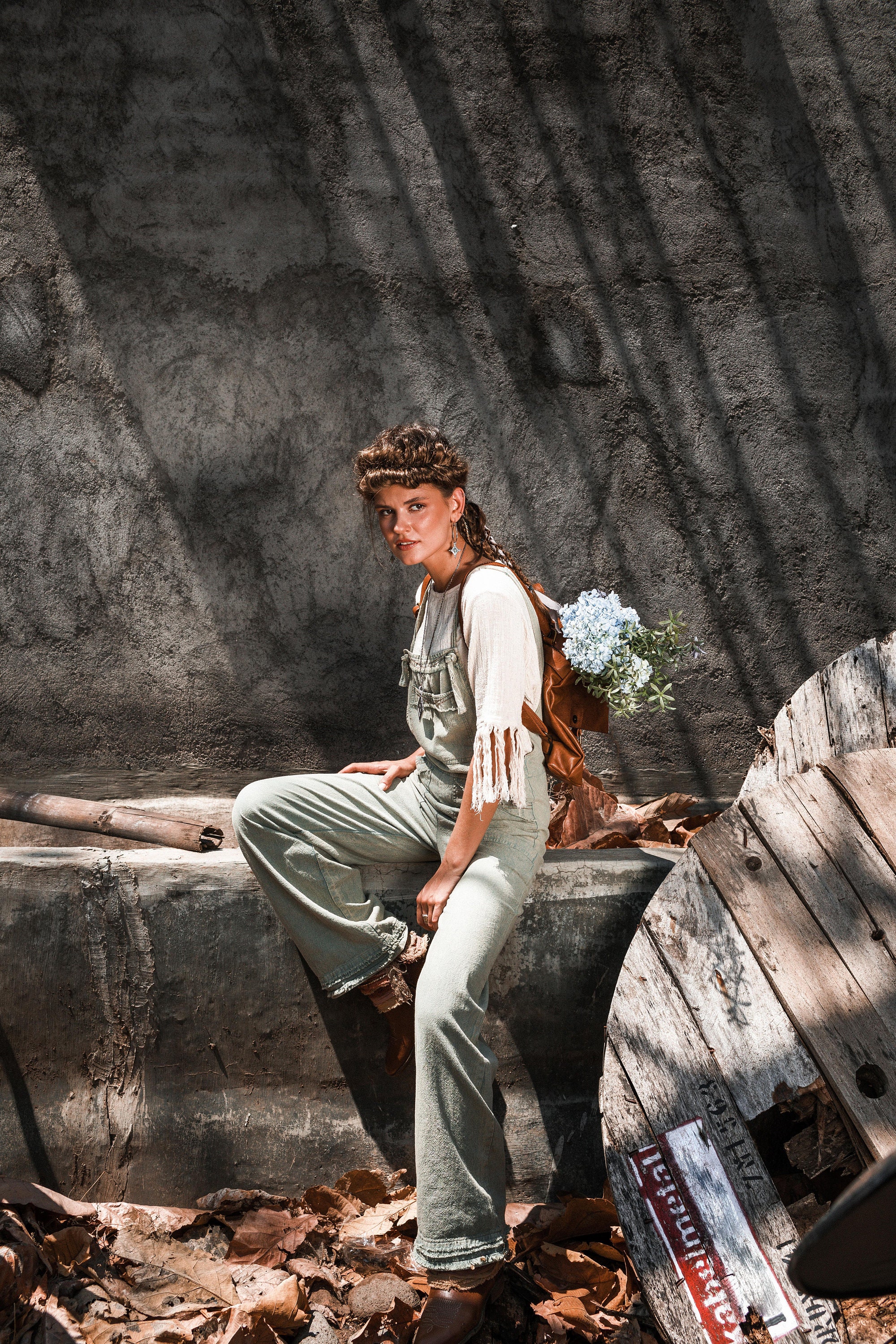 90-00’s old agnes b. linen coverall cotton overalls | agnès b