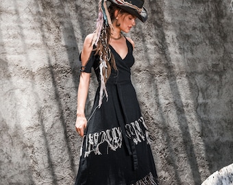 chinese dress ladies Khloe Tie Front Fringe Maxi Dress – VICI main image 1