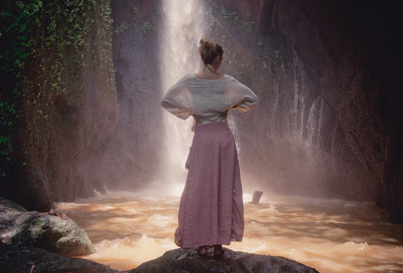Boho maxi linen skirt \u2022 Bohemian skirt \u2022 Renaissance skirt \u2022 Organic gypsy skirt \u2022 Victorian skirt linen