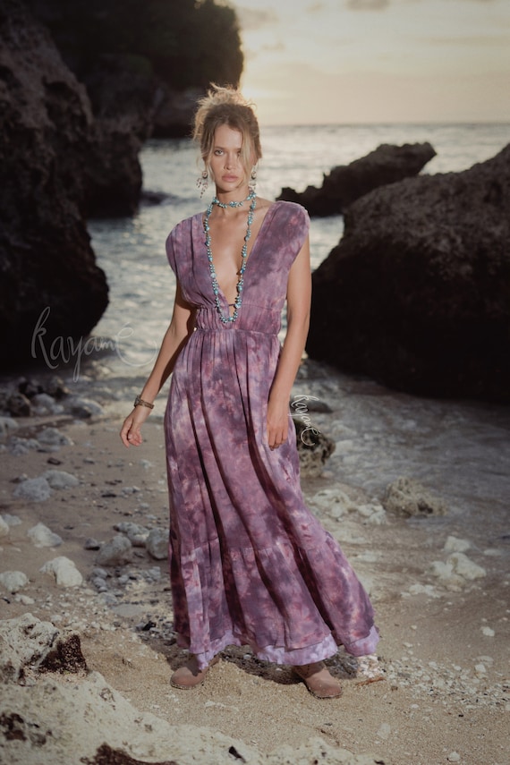 Purple boho dress hotsell