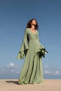 GREEN ELVEN DRESS ꧁Kayame꧂ Goddess dress • Green boho dress • Medieval dress • Priestess dress • Green fairy prom dress • Maxi boho dress product logo