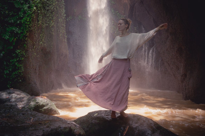 Boho maxi linen skirt \u2022 Bohemian skirt \u2022 Renaissance skirt \u2022 Organic gypsy skirt \u2022 Victorian skirt linen