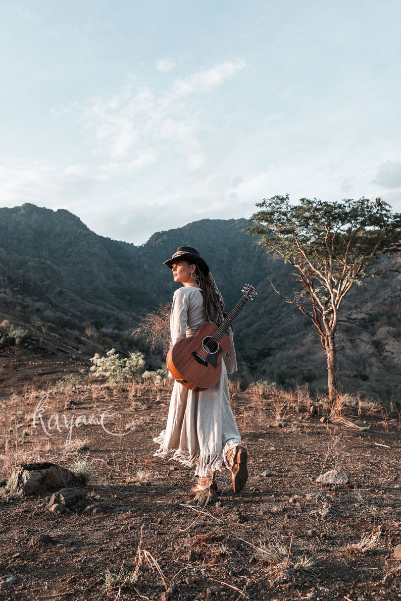 Boho maxi wrap dress \u2022 Bohemian gypsystyle organic dress \u2022 Hippie wrap boho dress \u2022 Goddess maxi sustainable dress \u2022 Prairie wrap boho dress