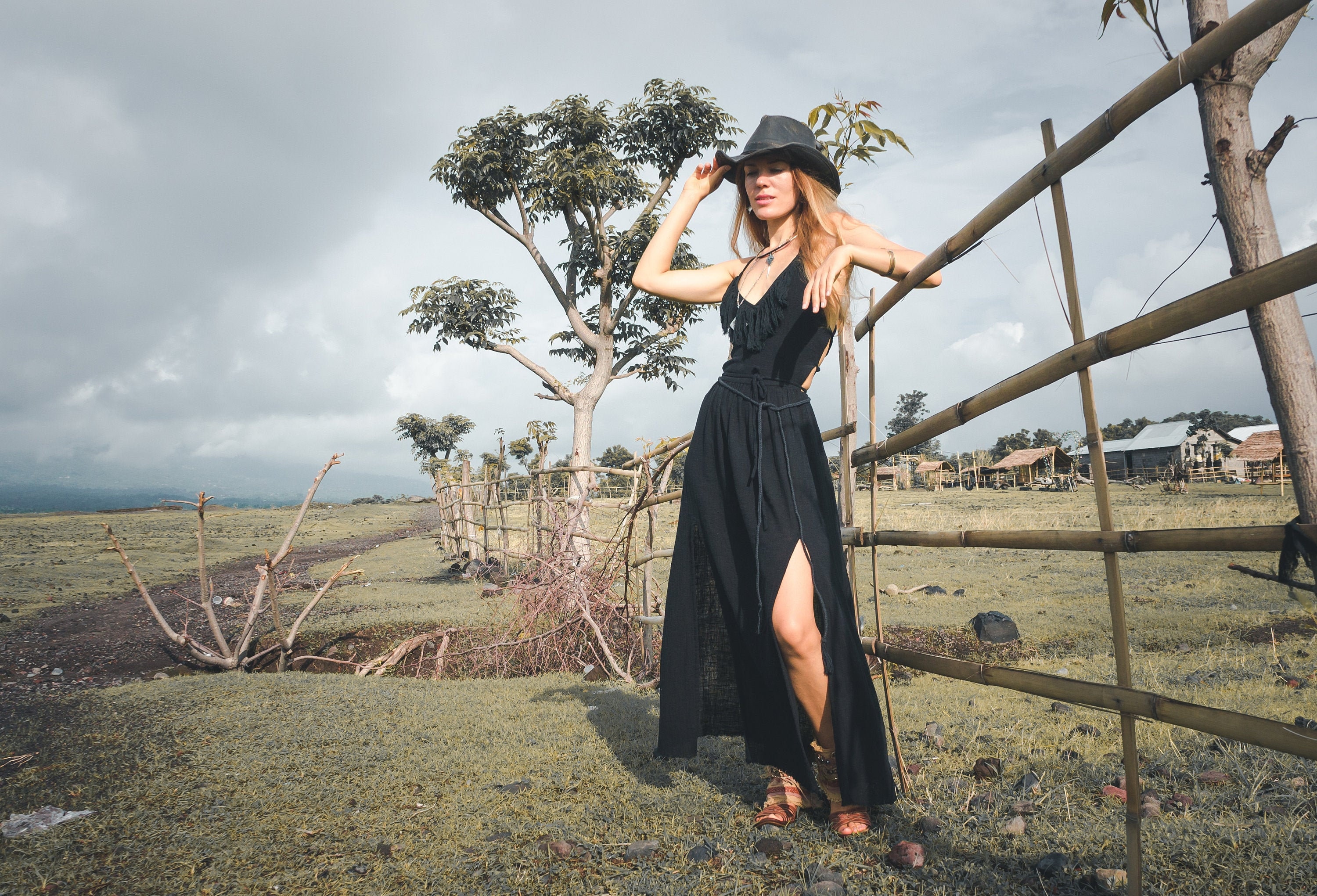 long black gypsy dress BOHO DRESS ꧁kayame꧂ Black Gypsy Dress • Goddess Dress • Halter Summer Dress  • Tribal Dress • Boho Clothing Women • Backless Gothic Dress