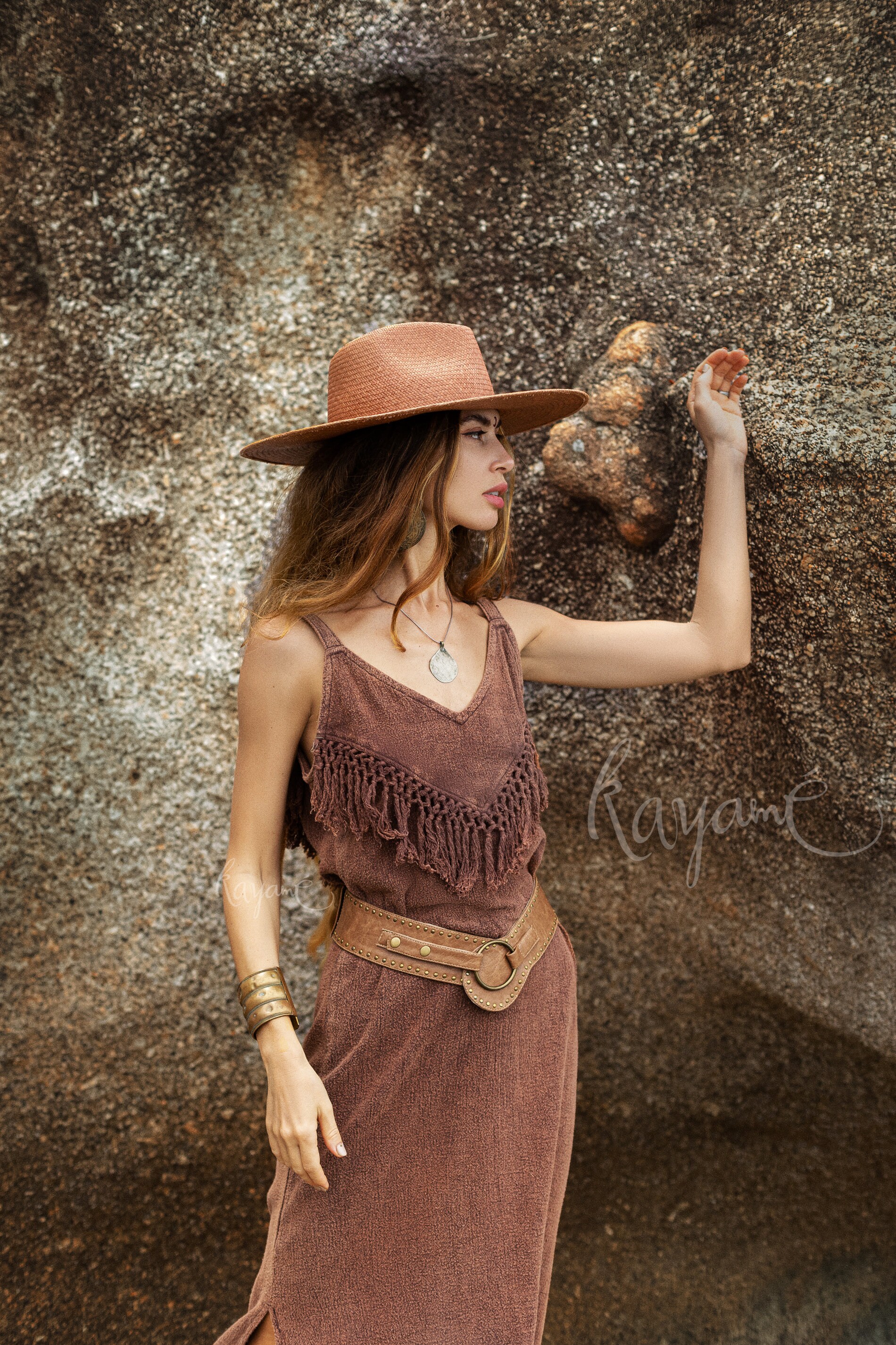 Vintage Dark Brown Woven Vegan Belt Classic Western Boho Unisex Casual Chic Vintage Woven Leather Belt: Brown Braided Western Boho  main image 2