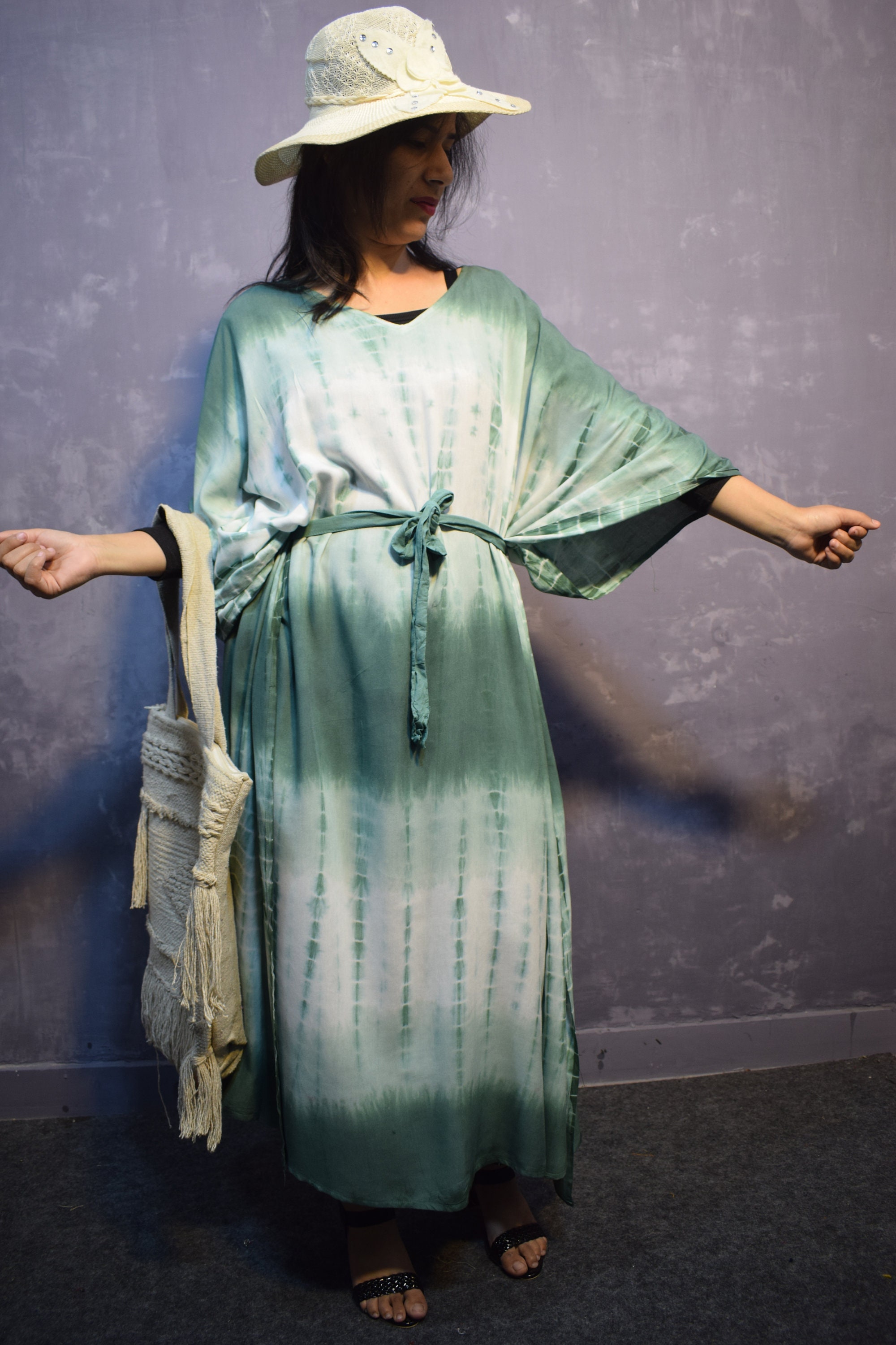 Green Tie Dye Kaftan, Caftan, Beach, Resort, Vacation, Cruise, Pool ...