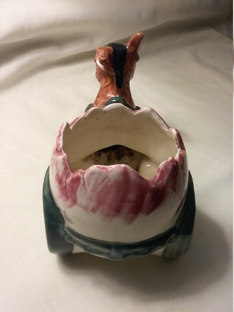 Adorable mid century donkey and cart planter
