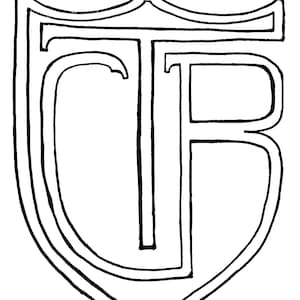 May include: A black and white line drawing of a shield-shaped emblem featuring the letters C, T, and B intertwined. The design uses bold, clean outlines to form the letters within the shield border, creating a graphic logo with a clear, high-contrast appearance.