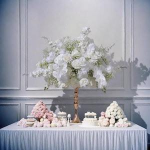 Ivory White Rose Flower Balls,Big centerpiece For Wedding,White Flower Ball For White Wedding Party Event Home Table Centerpieces Decor